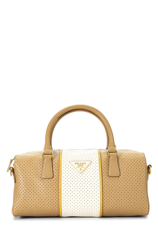Multicolor Perforated Leather Boston Bag, , large image number 0