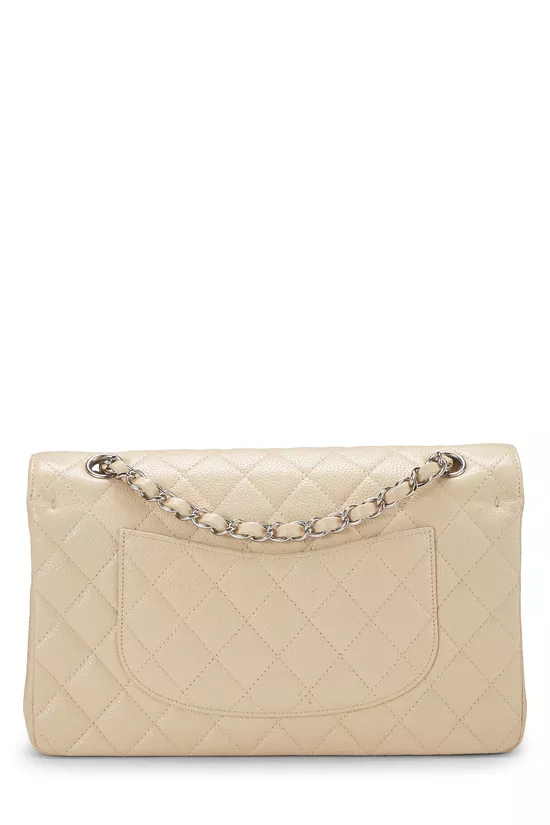 Beige Quilted Caviar Classic Double Flap Medium, , large image number 3