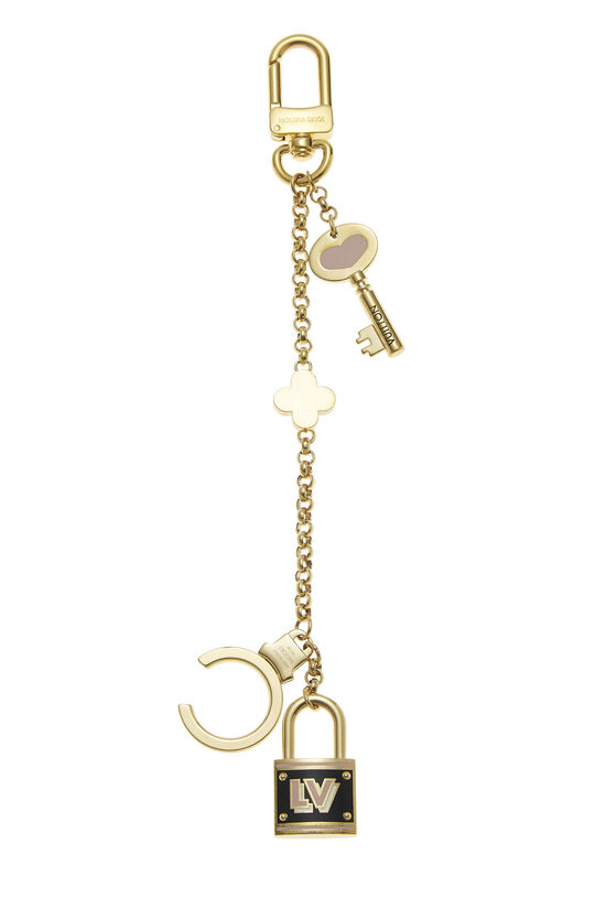 Gold & Pink Lock & Key BFF Bag Charm, , large image number 2