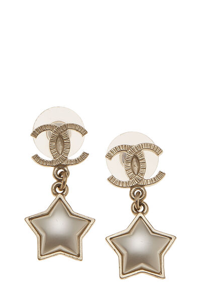 WGACA Chanel Crystal CC Dangle Earrings - Pink