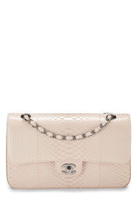Chanel Iridescent Pink Python Classic Double Flap Jumbo