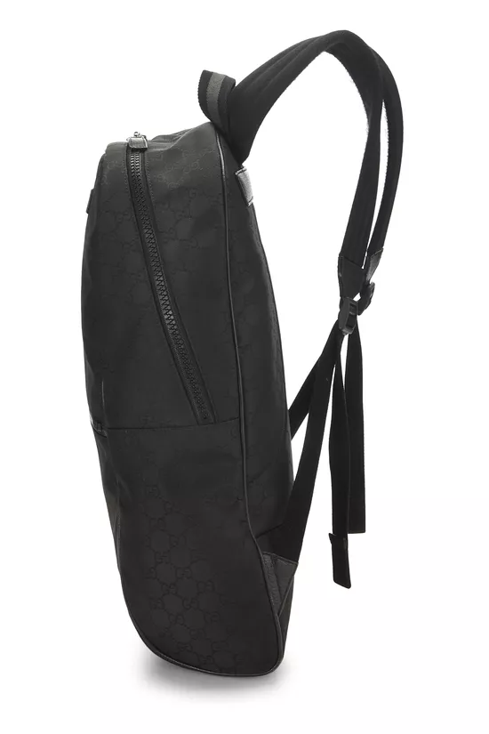 Black GG Nylon Slim Backpack, , large image number 2