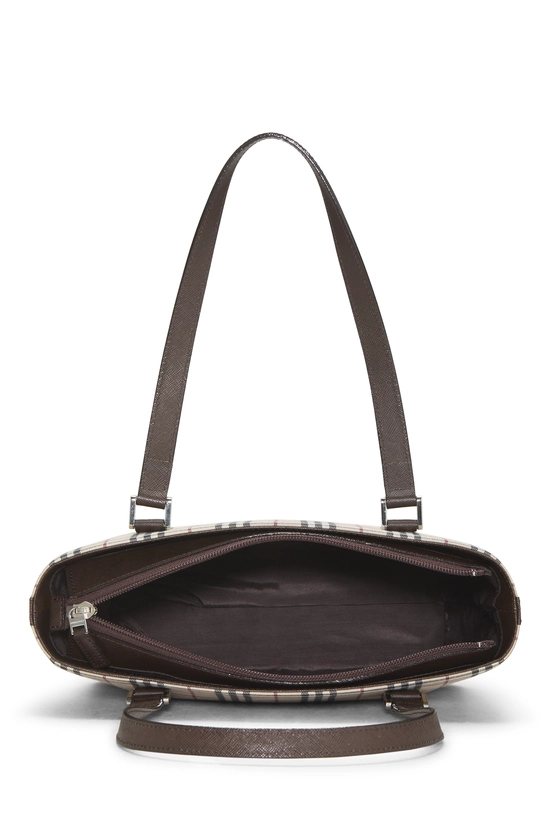 Brown House Check Jacquard Zip Tote Bag Small, , large image number 5