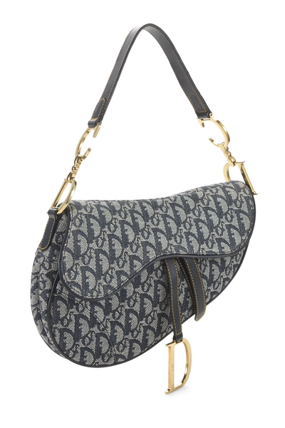 Navy Trotter Canvas Saddle Bag, , large