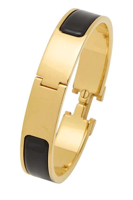 Black Enamel Clic-Clac 'H' Bracelet Narrow PM, , large image number 1