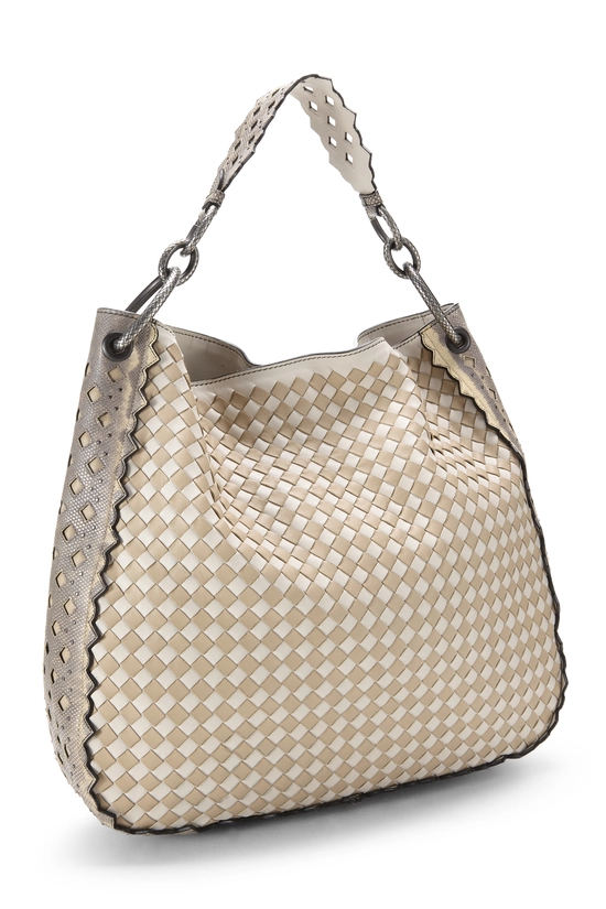 Multicolor Intrecciato Leather Loop Hobo Large, , large image number 1