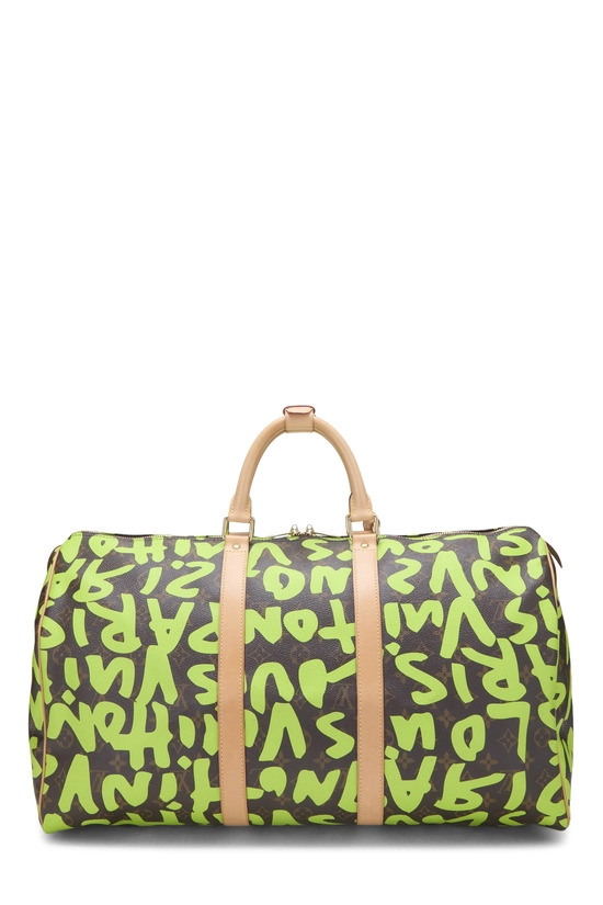 Stephen Sprouse x Louis Vuitton Monogram Green Graffiti Keepall 50, , large image number 3