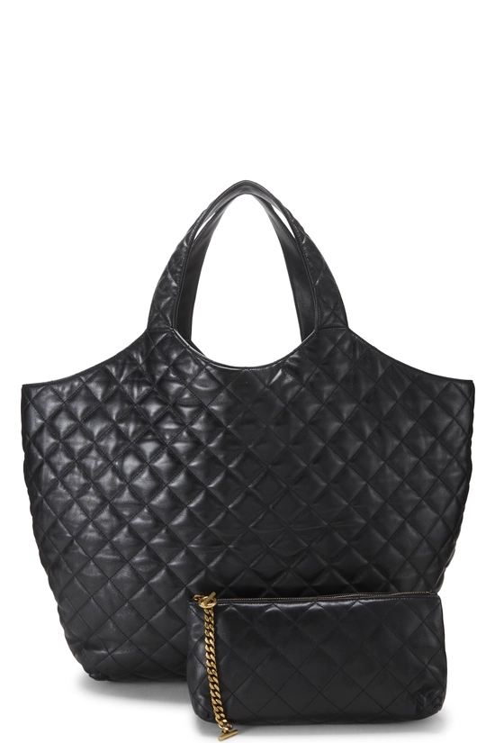 Black Lambskin Icare Shopping Tote Maxi, , large image number 3