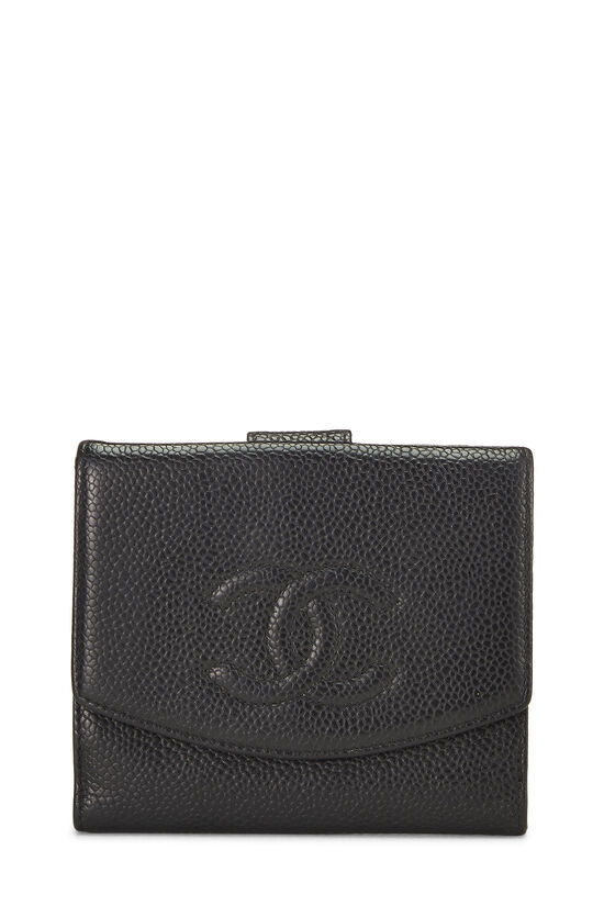 Chanel Black Caviar 'CC' Compact Wallet Q6A1A20FKB029