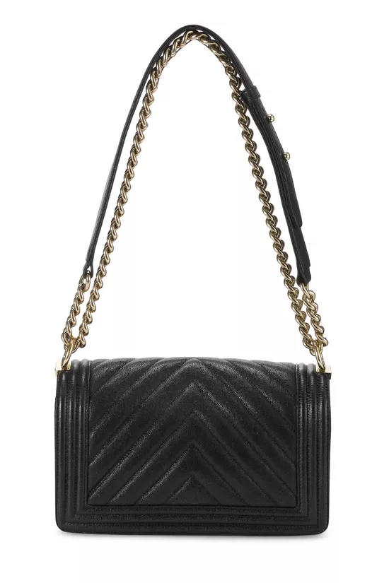 Black Chevron Caviar Boy Bag Medium, , large image number 3
