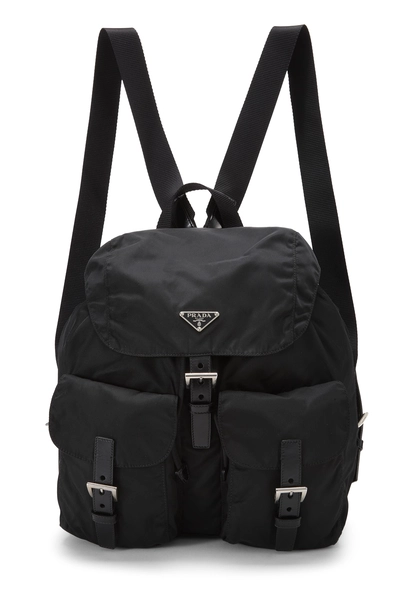 Black Nylon Drawstring Backpack