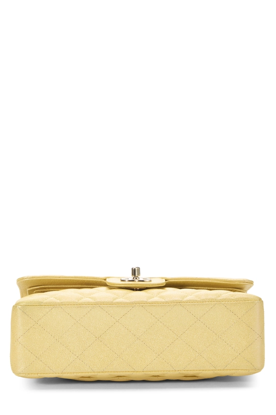 Iridescent Yellow Quilted Caviar Classic Double Flap Small, , large image number 4