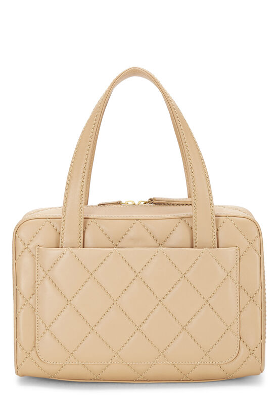 Beige Leather Wild Stitch Boston Bag Small, , large image number 4