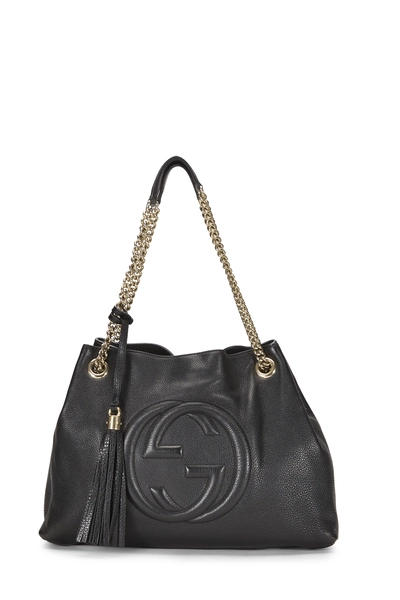 Gucci Black Leather Soho Chain Tote — photo 1