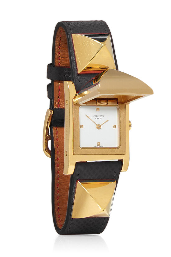 Black Courchevel & Gold Medor Watch , , large image number 1