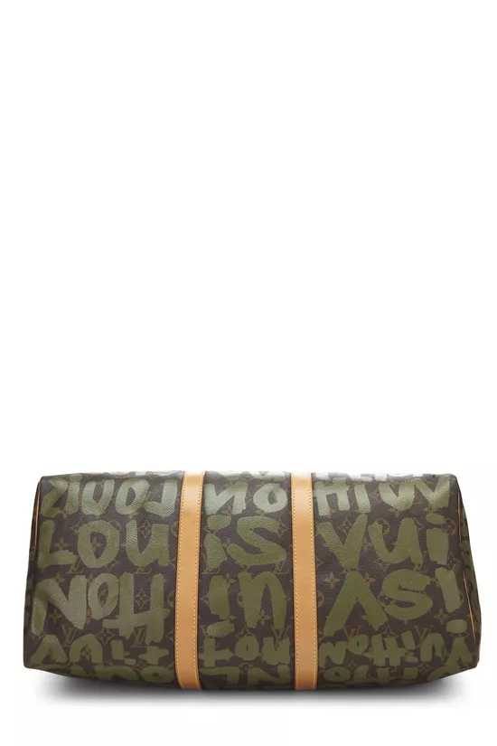 Stephen Sprouse x Louis Vuitton Green Monogram Graffiti Keepall 50, , large image number 4