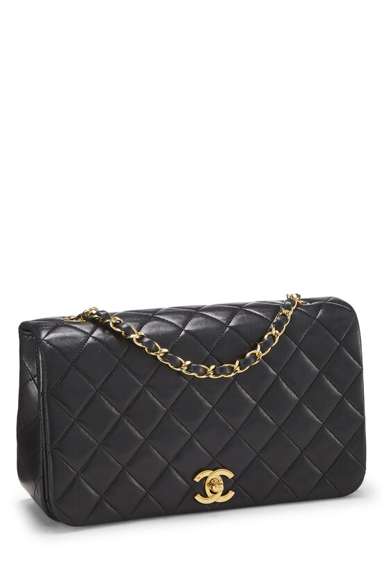 Black Quilted Lambskin Full Flap Small, , large image number 1