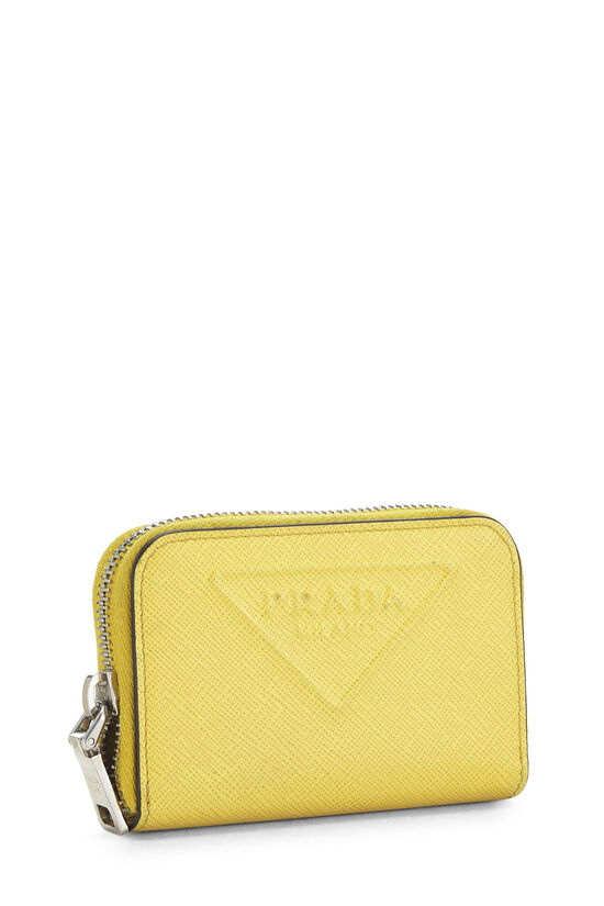 Yellow Saffiano Zip Around Compact Wallet, , large image number 1