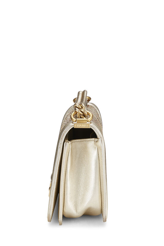 Chanel Metallic Gold Lambskin & Python Boy Bag Medium