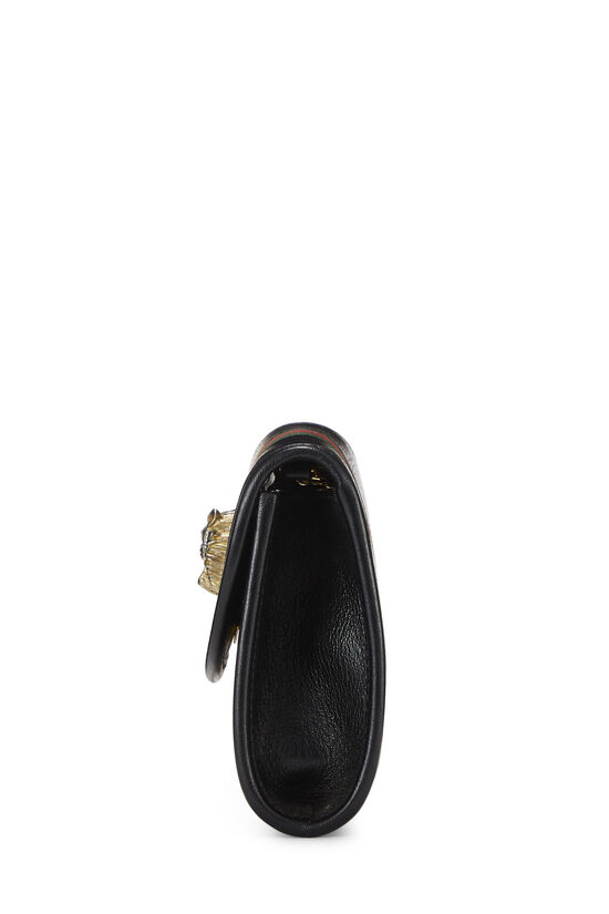 Black Leather Web Rajah Shoulder Bag Mini, , large image number 2