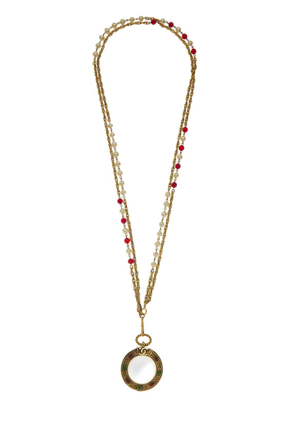 Gold & Multicolor Gripoix Loupe Necklace, , large image number 0