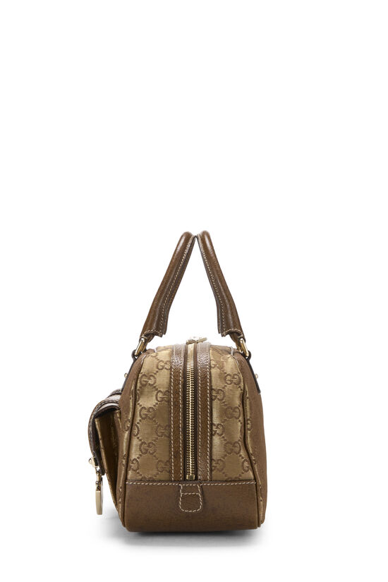 Brown & Gold GG Lurex Heart Lock Boston Handbag, , large image number 2