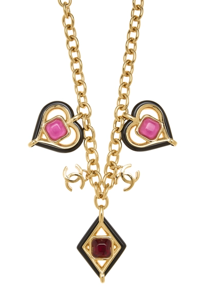 Pink & Gold Gripoix Necklace, , large