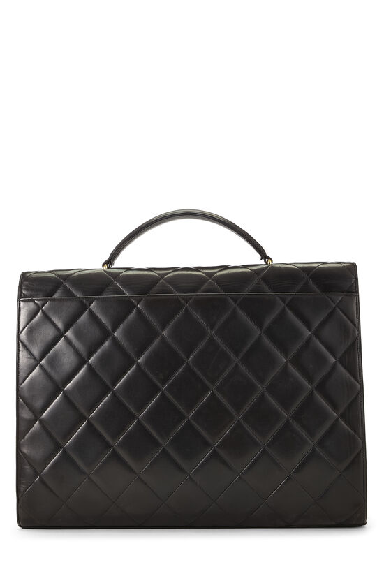 Black Quilted Lambskin Briefcase, , large image number 3