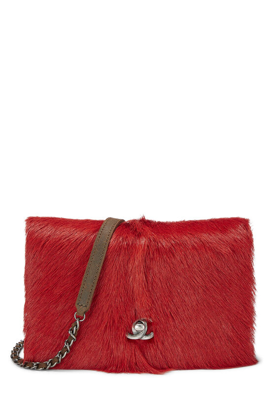 CHANEL CC WOC Leather Wallet On Chain Crossbody Bag Red