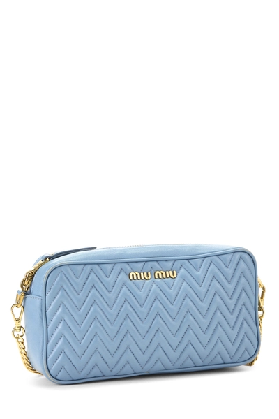 Blue Matelass&eacute; Leather Camera Bag, , large