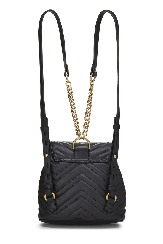 Black Leather GG Marmont Backpack Small, , large image number 3