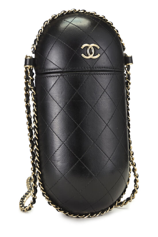 Black Lambskin Chain Around Phone Holder, , large image number 1