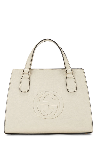 Gucci Cream Grained Leather Soho Handbag
