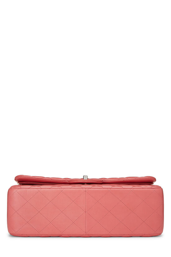 Pink Quilted Lambskin New Classic Double Flap Jumbo