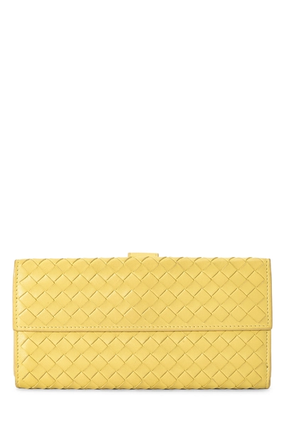 Yellow Intrecciato Long Wallet