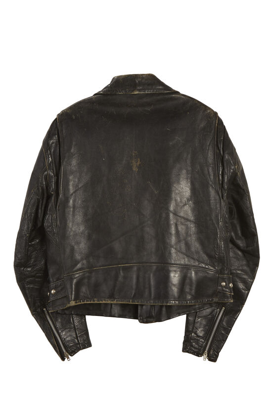 Black Leather 1950s Perfecto Jacket, , large image number 1