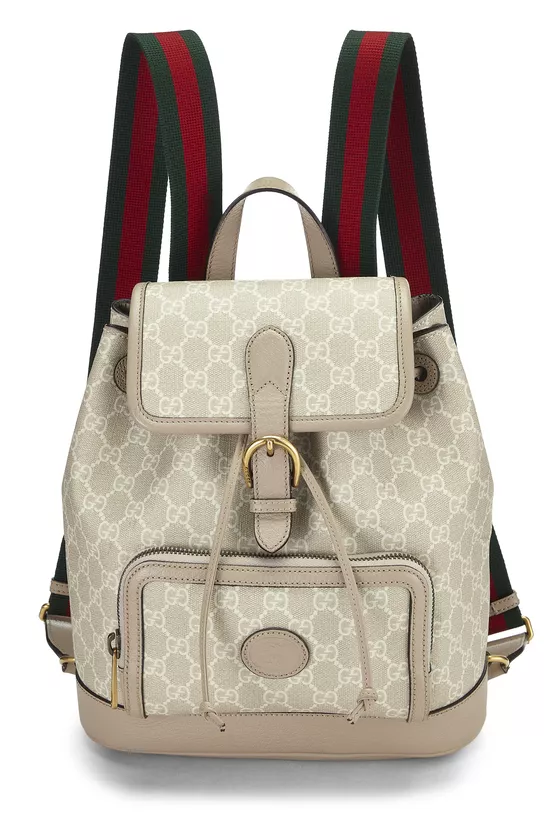 Beige GG Supreme Canvas Interlocking GG Backpack, , large image number 0