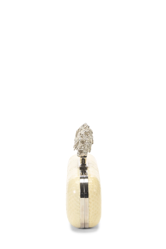 Beige Python Knuckle Clutch, , large image number 2