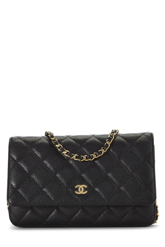 Black Caviar Classic Quilted Wallet On Chain (WOC), , large image number 0