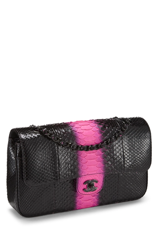 Black & Pink Python Classic Double Flap Medium, , large image number 1
