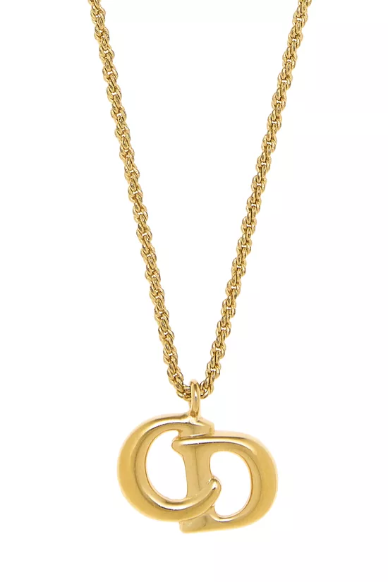 Gold 'CD' Necklace, , large image number 1