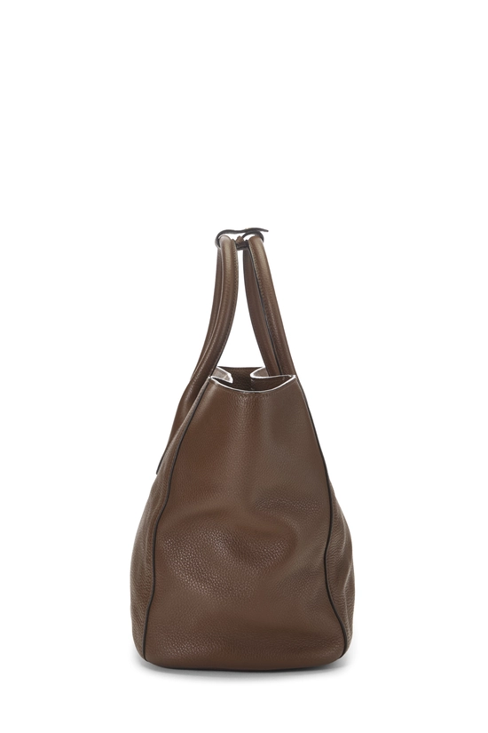 Brown Vitello Daino Convertible Open Tote Medium, , large image number 2