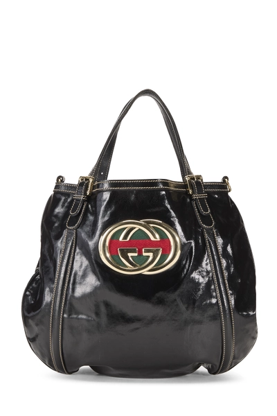 Black Patent Leather Britt Hobo