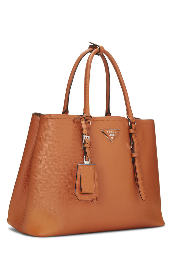 Orange Saffiano Double Cuir Tote, , large image number 1