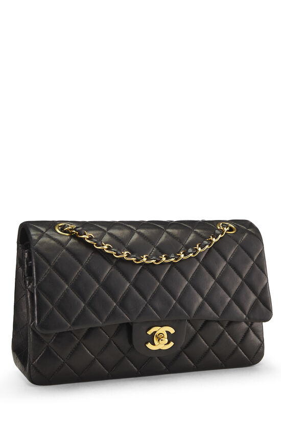 Chanel Classic Double Flap Bag Quilted Lambskin Medium Black