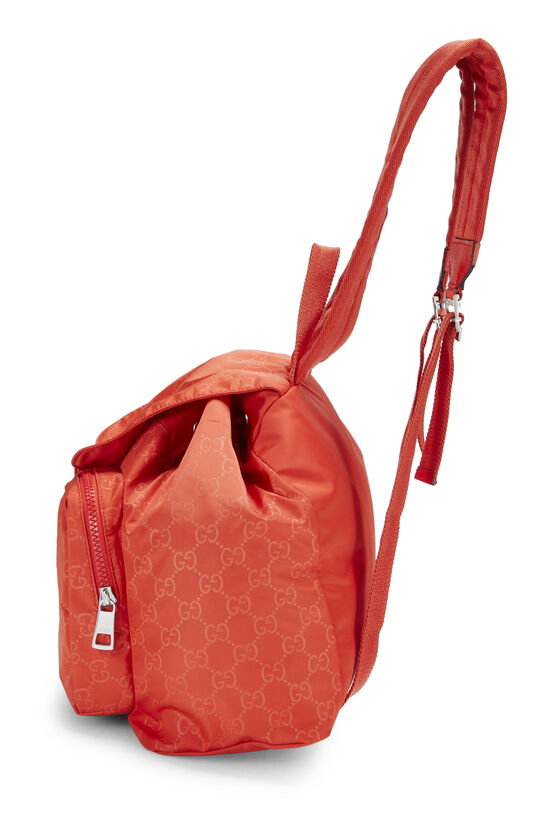 Orange GG Nylon Double Pocket Backpack, , large image number 3