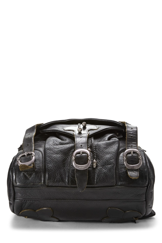 Black Leather Fleur Gunslinger Backpack, , large image number 4