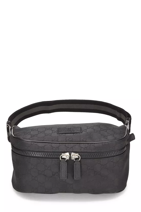 Black GG Nylon Waist Pouch, , large image number 0