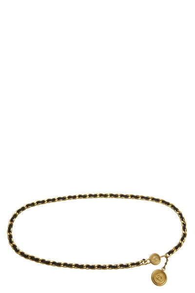 Black & Gold 'CC' Chain Belt