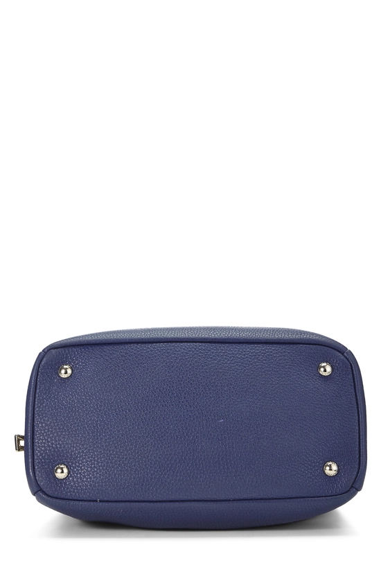 Blue Vitello Daino Convertible Zip Handbag Small, , large image number 4